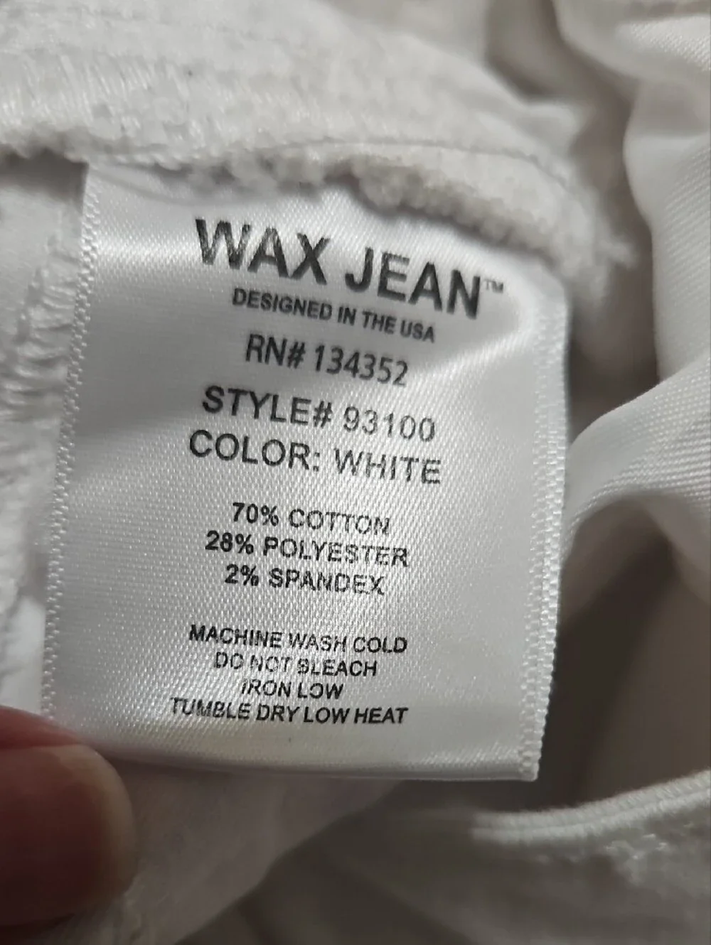 Wax Jean clean white