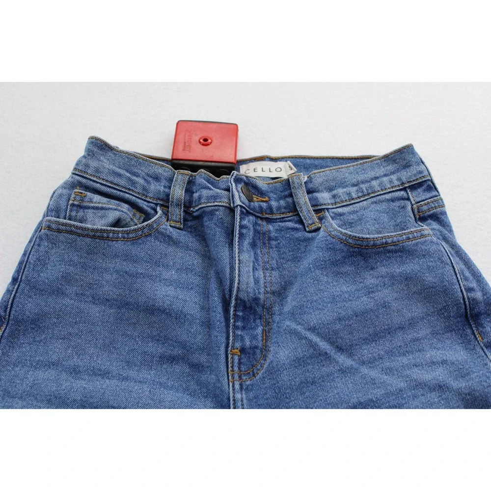 Women's High Rise Tapered Jeans Size 5 Blue Denim Mom Jeans High Waist