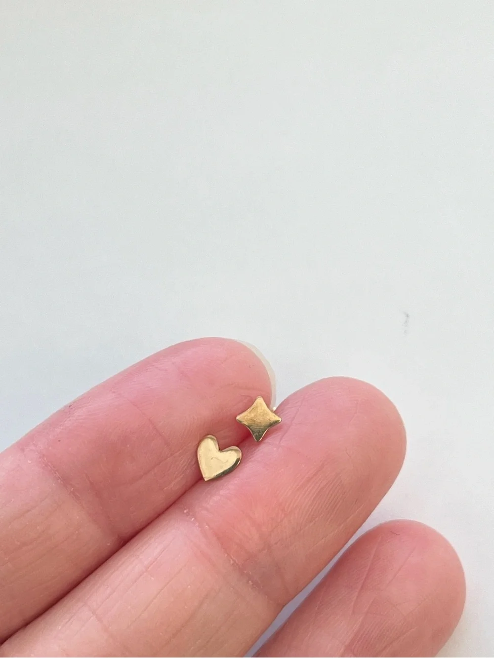 14K Gold Filled Heart Stud Earrings - Minimal Women's Jewelry