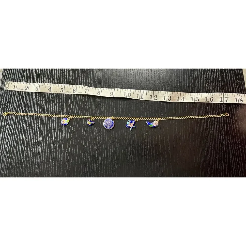 Handmade Upcycled Vintage Cloissone Charm Necklace