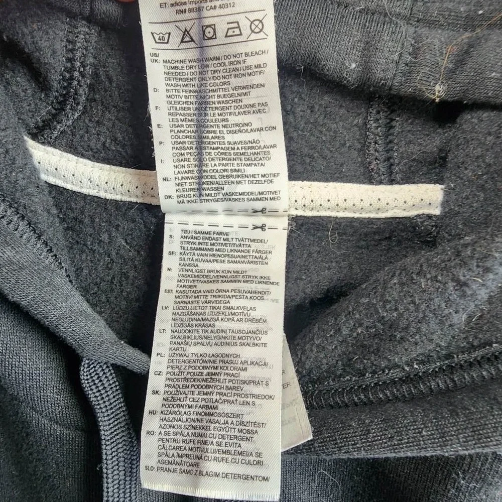 Adidas Men Black Full Zip Hoodie Athleisure Athletic Sportswear‎ Size L READ