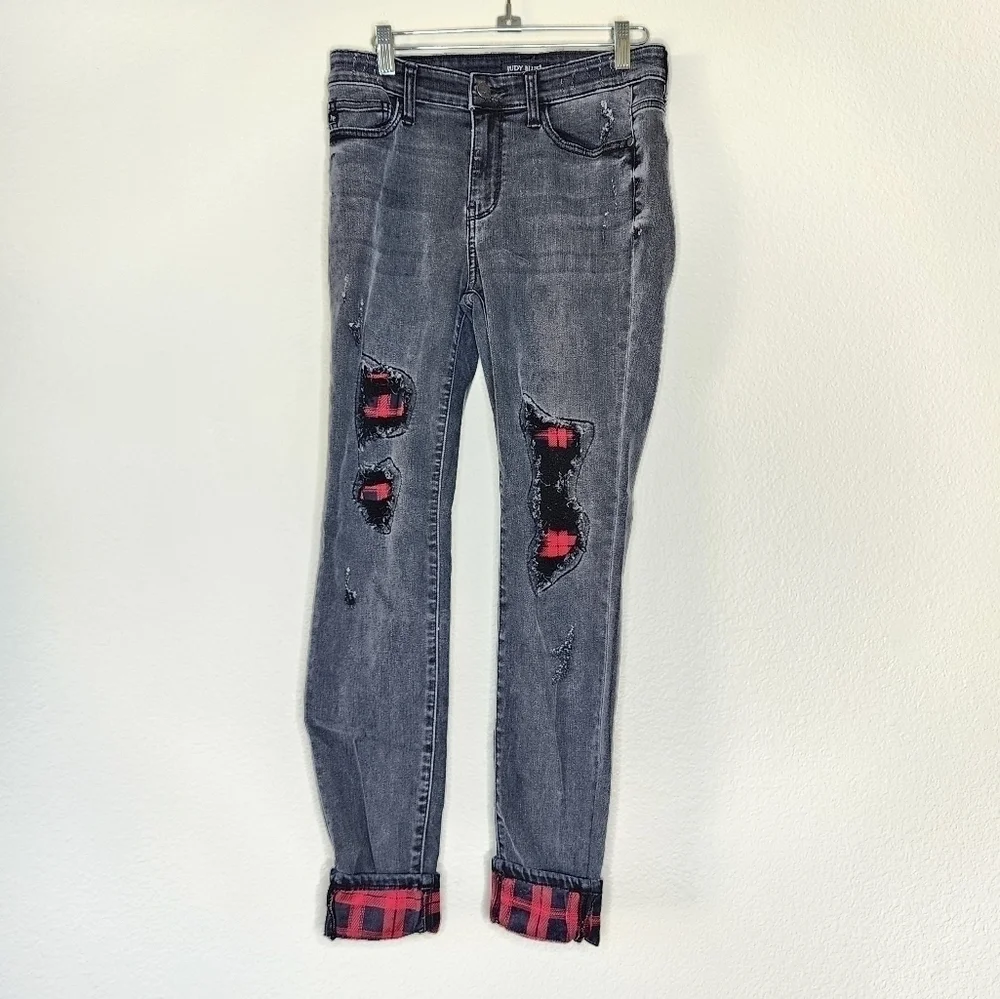 Judy Blue Becky Buffalo Plaid Jeans 5/27