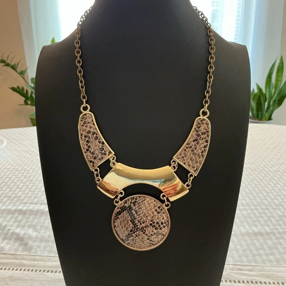 Mark by Avon Gold Tone Statement Necklace