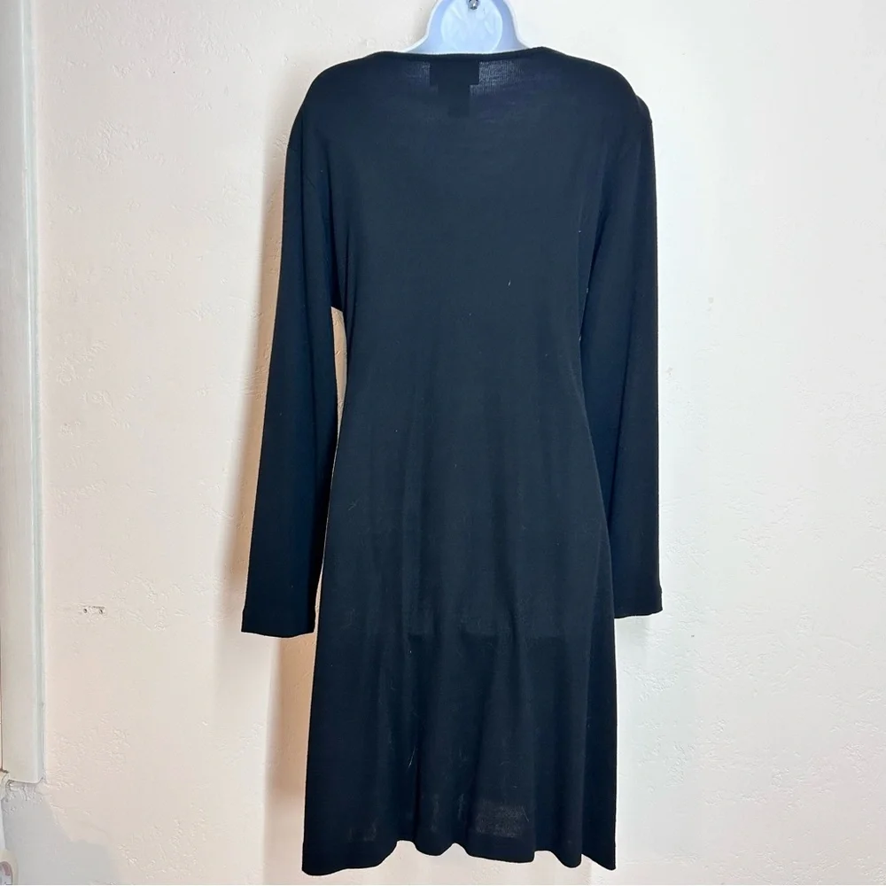 Carole Little Vintage Knit Sweater Dress Size L Beaded Embroidered Whimsigoth