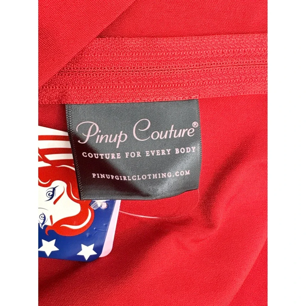 Pinup Couture Monica Dress Womens 2X Red Vintage Inspired‎ Swing Pockets NEW