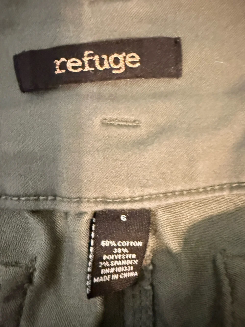 refuge Olive Green Skinny Ponte Pants