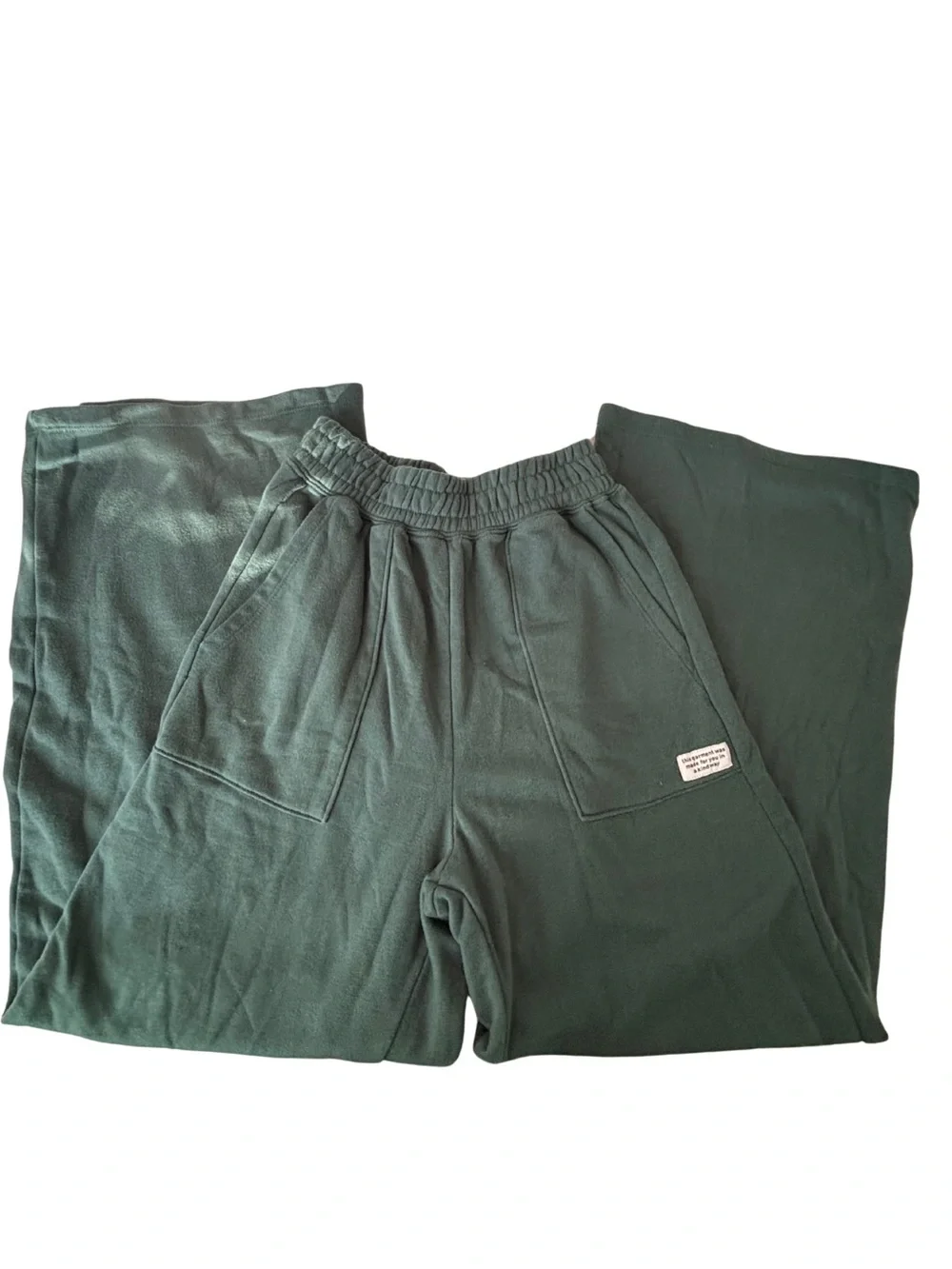 H&M wide leg emerald green sweatpants