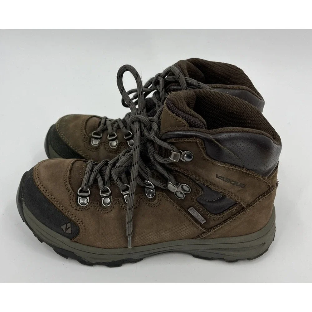 Vasque Kids Youth Brown Suede Waterproof Hiking Trail Boots Size 4