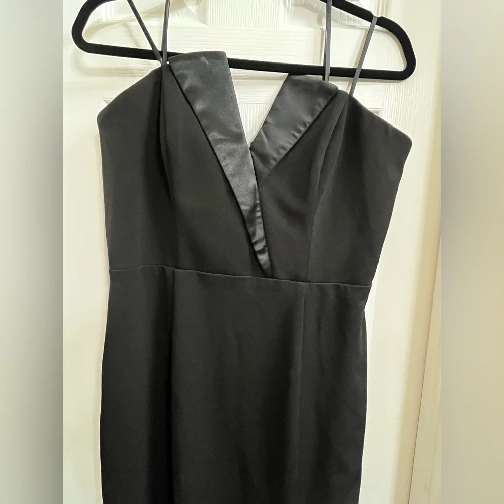 NEW Betsy & Adam Strapless Tuxedo Gown – Black | Size 14