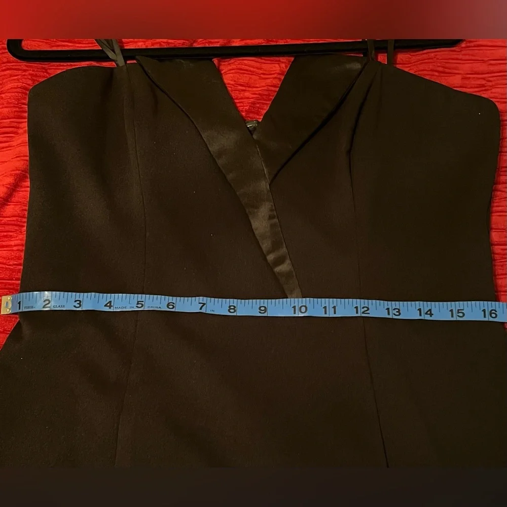 NEW Betsy & Adam Strapless Tuxedo Gown – Black | Size 14