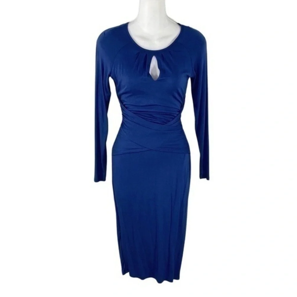 Venus blue keyhole wrap waist bodycon dress H8