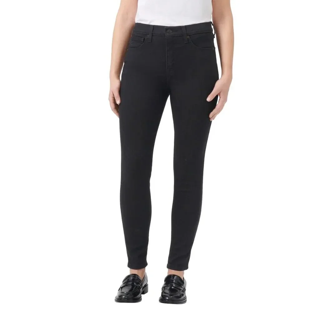 Kirkland Signature High rise Women's 10 Skinny Jeans Black Denim Pants Slim Fit