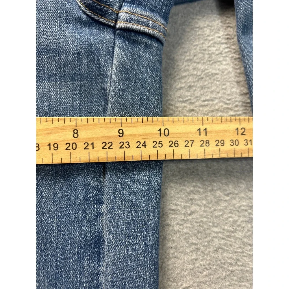 Judy Blue High Rise Wide Leg Jeans Womens 1/25 Distressed Stretch Med Blue Denim