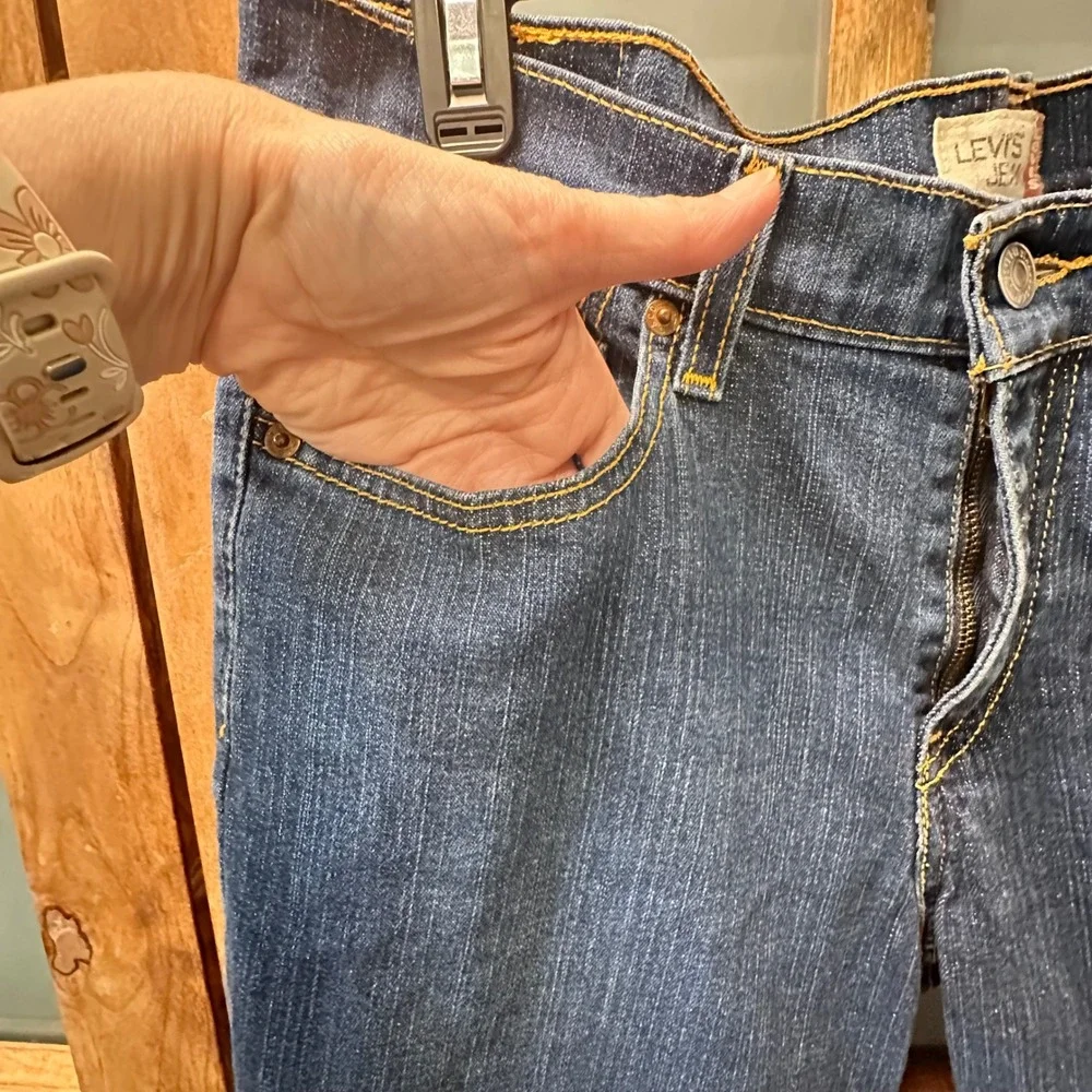 Levis 515 Bootcut Jeans Womens 8S Dark Wash Blue‎ Stretch Denim Classic