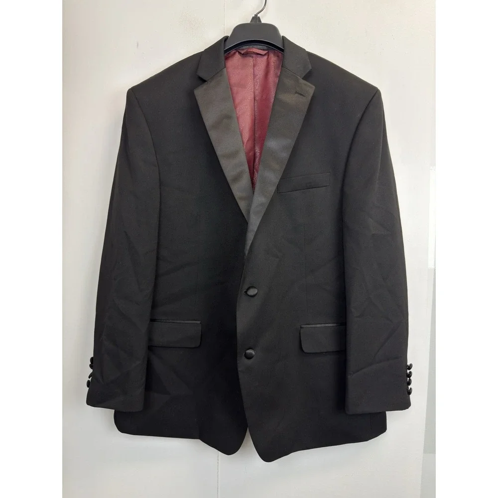 Madison Mens 46R‎ Classic fit Tuxedo Jacket Blazer Black Solid