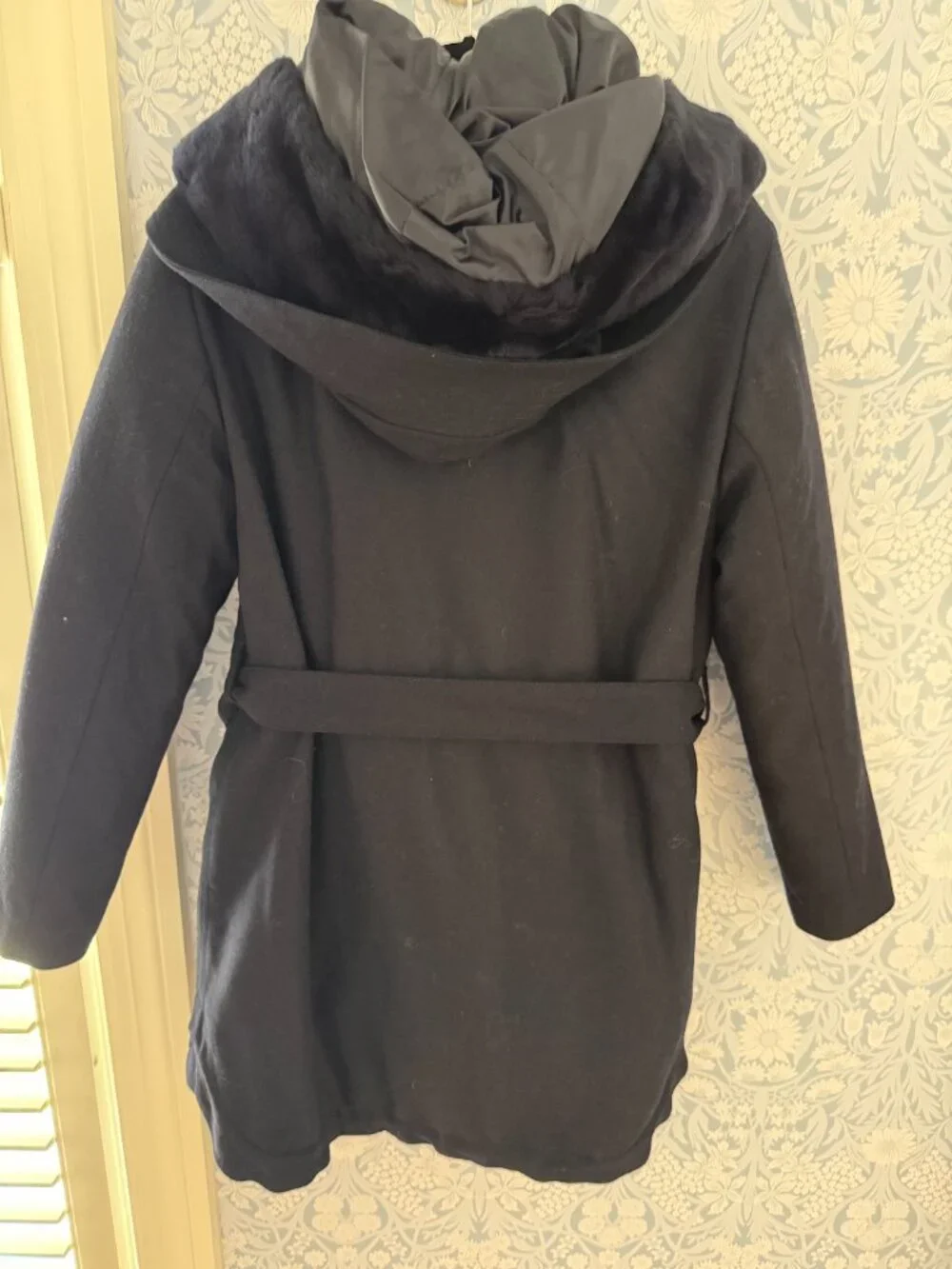 Navy 2:1 Wool Jacket with Removable Puffer Jacket Liner - Size Small