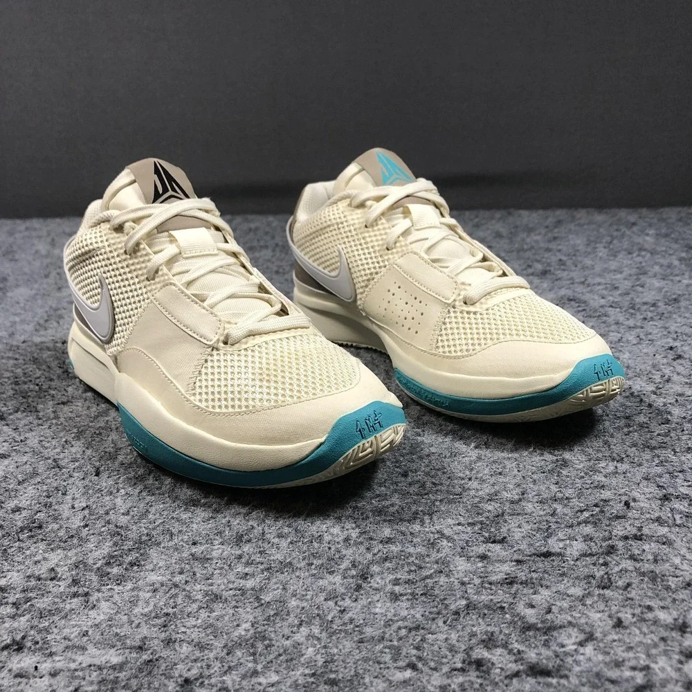 Nike Ja 1 DR8785-102 Shoes Mens 7.5 Beige Teal Low Top Basketball Sneakers