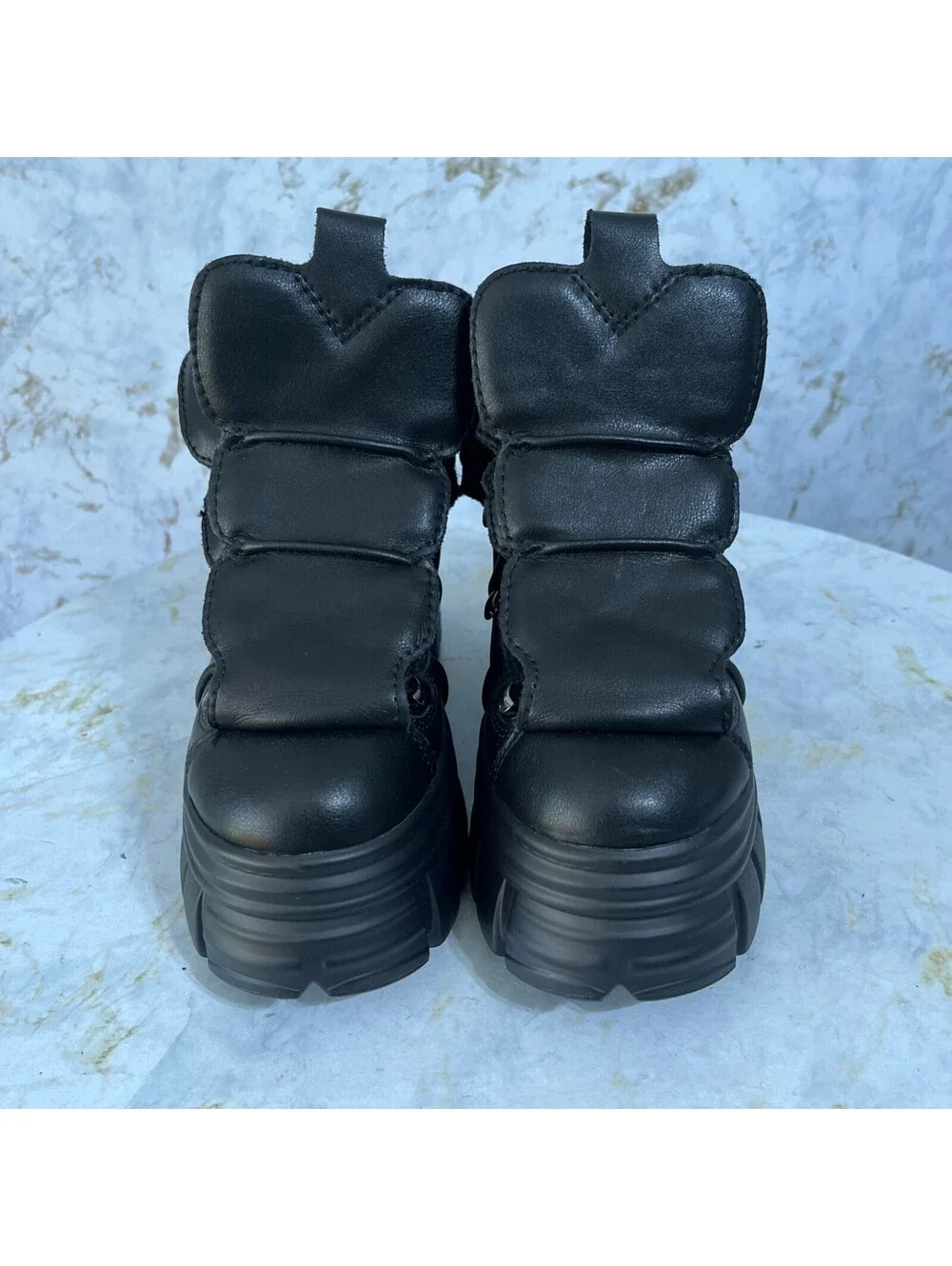 Steve Madden Women's Size 7.5M Shoes Black Chunky Goth Punk Platform Sneakers