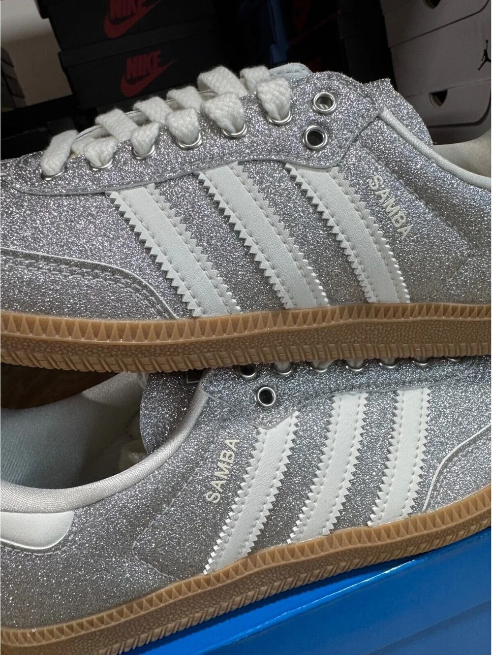 Adidas Samba OG 'Supplier Silver Metallic' KI6264 WOMENS SIZE 5W