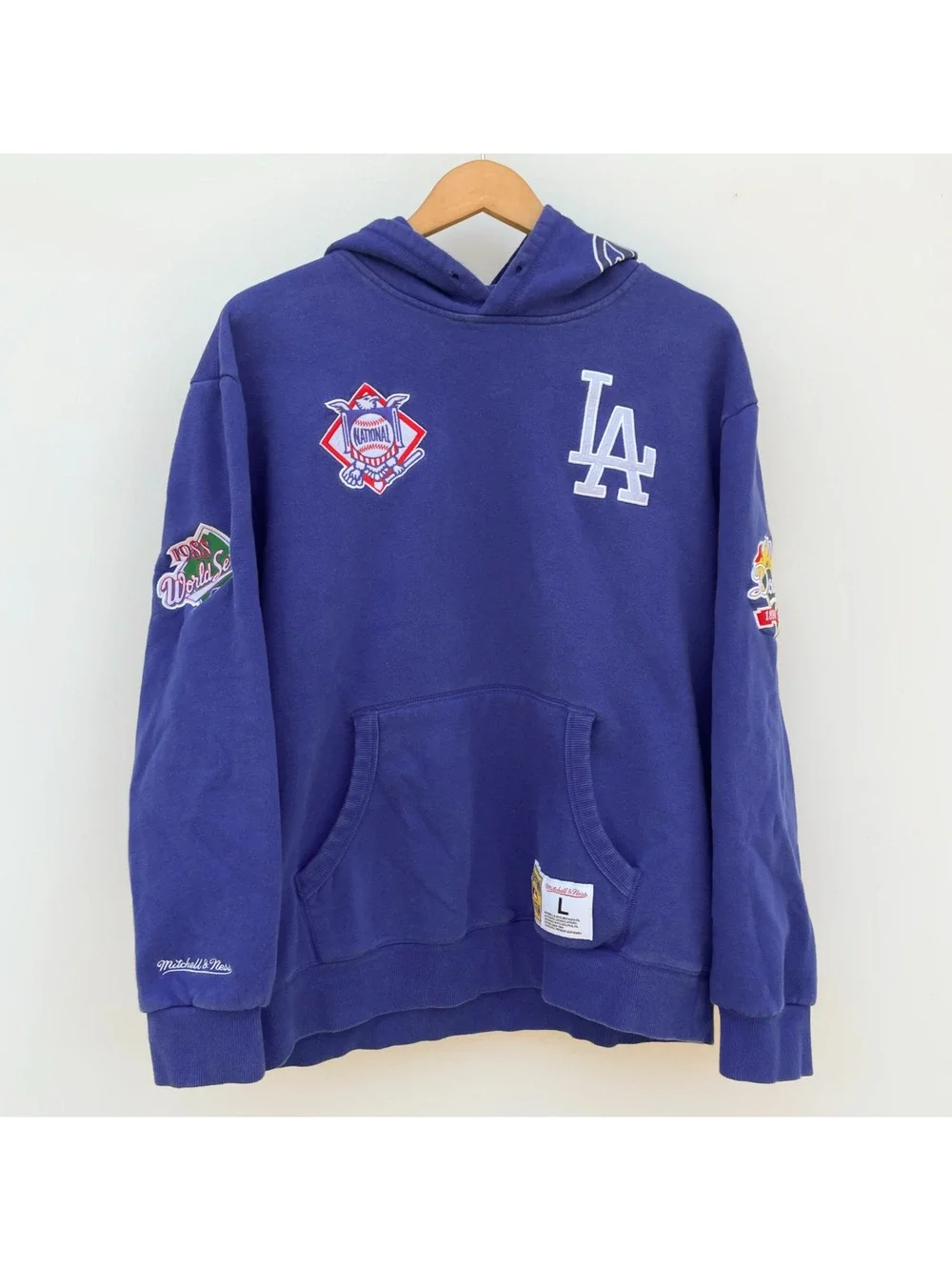 Dodgers Mitchell Ness‎ 100 Years Sweatshirt Hoodie Embroidered Patches 88 Series