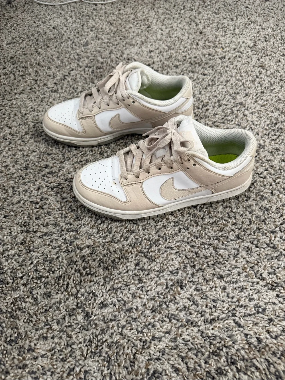 Nike Neutral Beige and White Low-Top dunks
