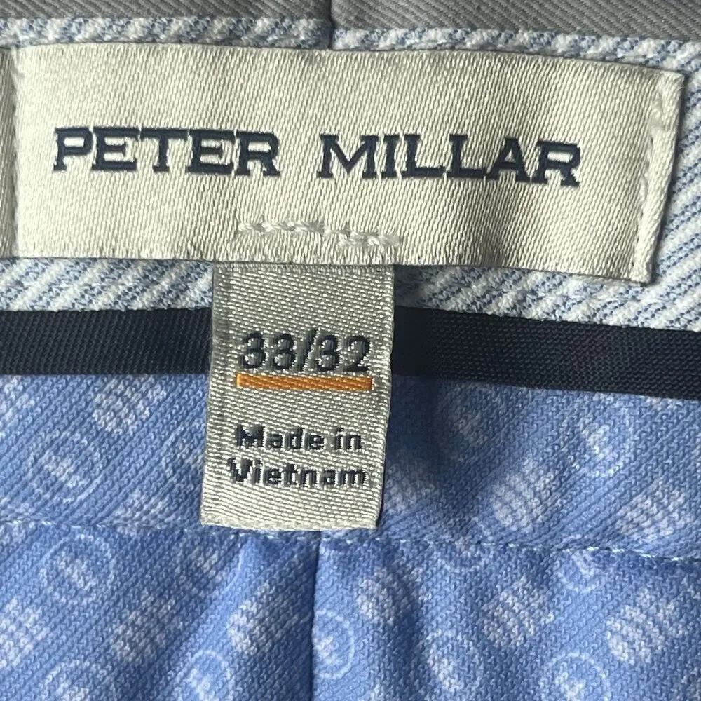 Peter Millar Men's *33 X 30* Light Gray Crown Sport Raleigh Performance Trouser