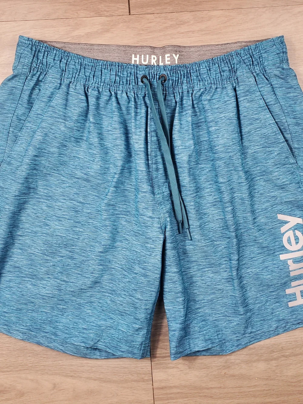 Hurley Men's Board Shorts Swim Trunks Blue Heather Logo Stretch XXL
