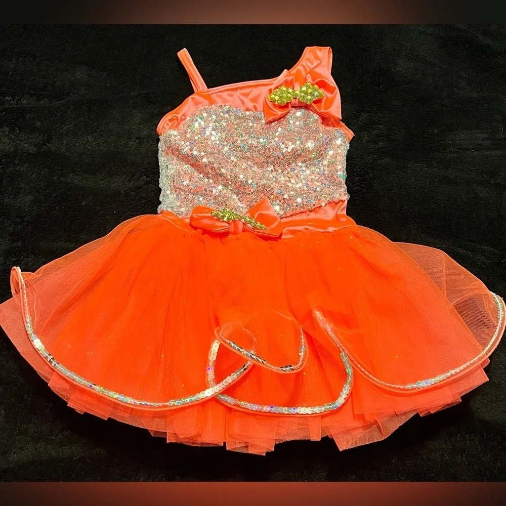 Sparkling Orange Tutu Ballerina/Halloween Costume Girls size 4T