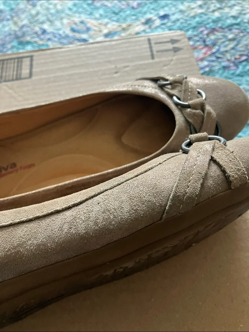 Comfortiva braided suede