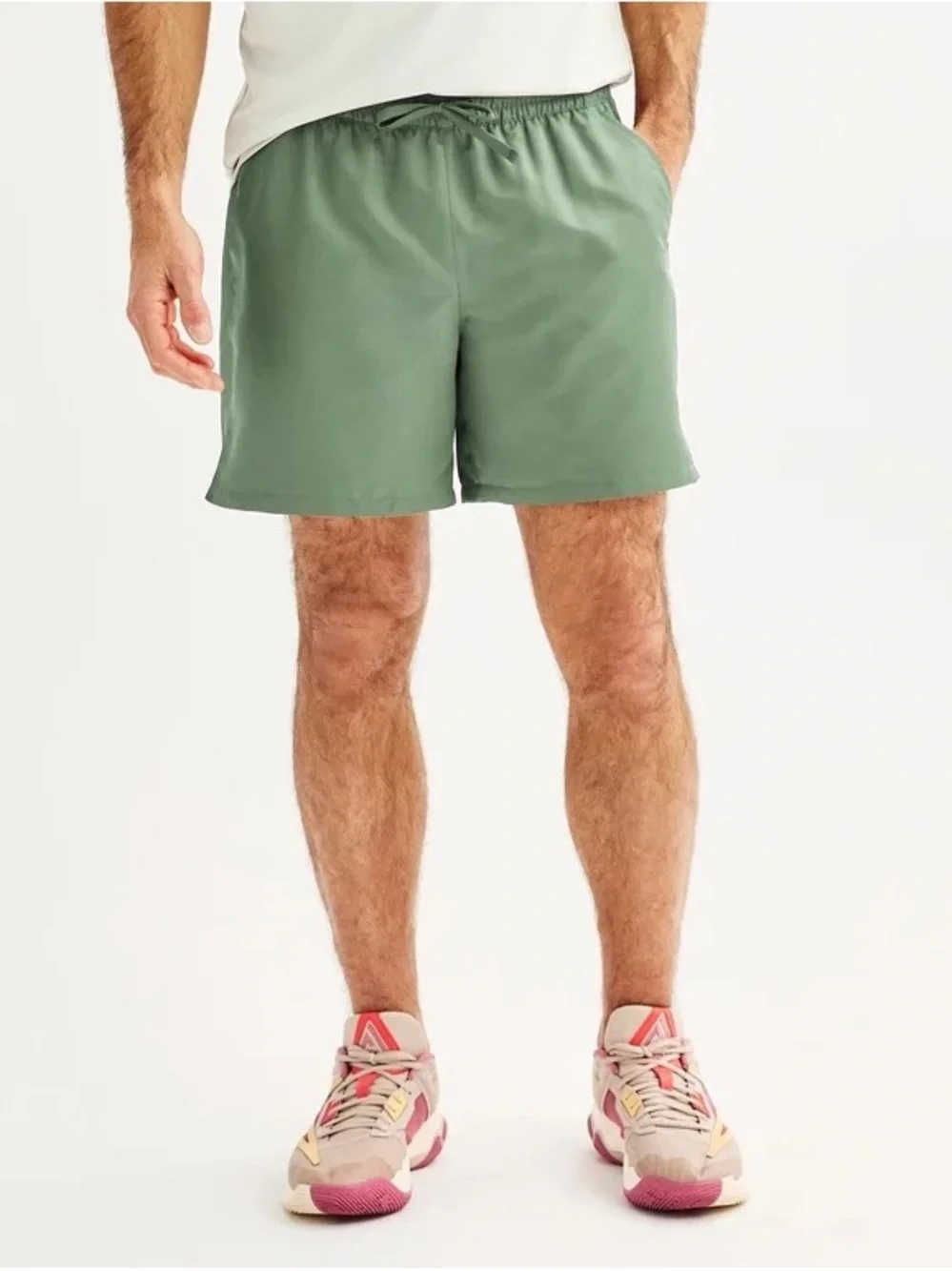 tek gear Men's Sage Green Athletic Drawstring Shorts
