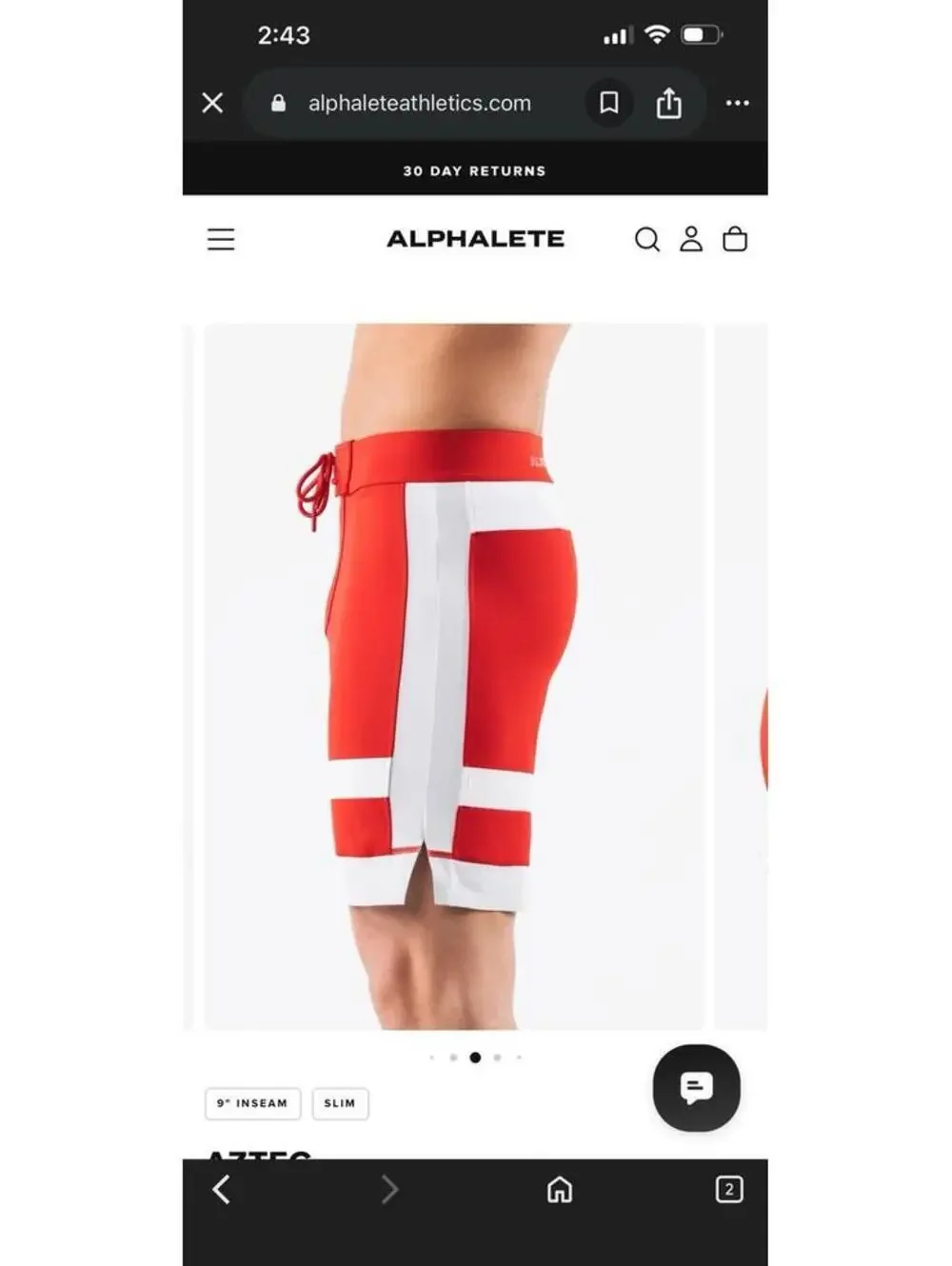 Alphalete Aztec Boardshorts Crimson Coin Slim Fit Sz 32 NWT Surf Swim