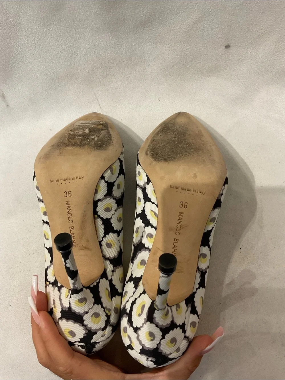 Manolo Blahnik canvas floral