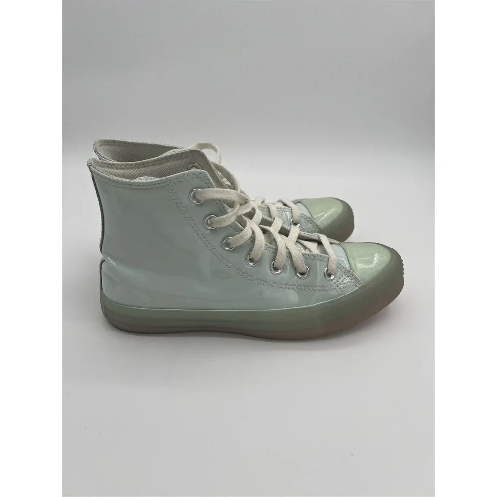 Converse Chuck Taylor All‎ Star High Women's 7.5 Patent Leather Baby Blue Shoes