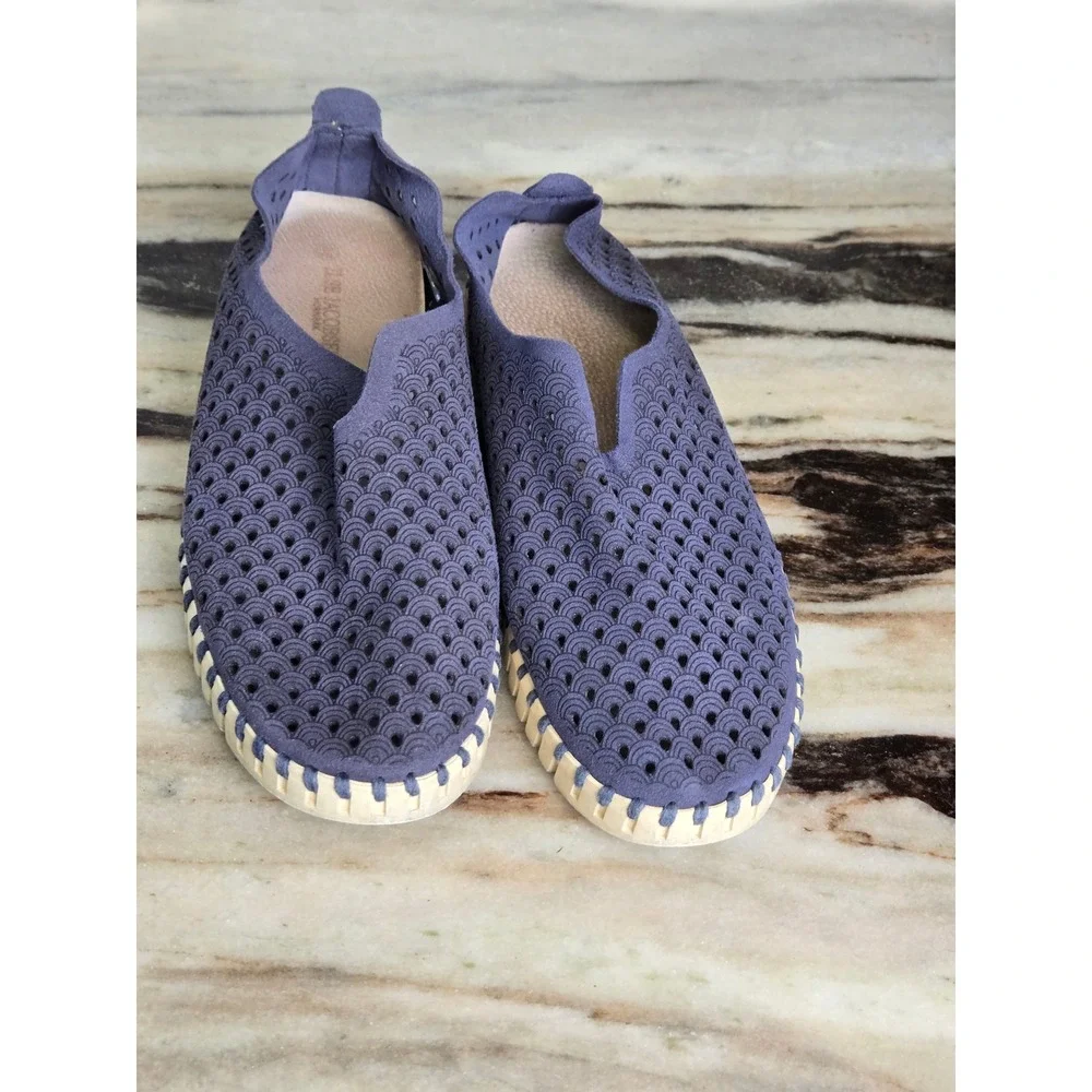 Ilse Jacobsen Tulip‎ 139 Blue Purple Laser Cut Slip On Shoes EU 38 US 7.5