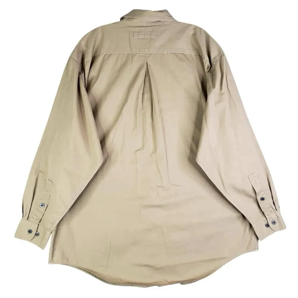 Ducks Unlimited Shirt Tan Khaki Button Down Men's Size XL Long Sleeve
