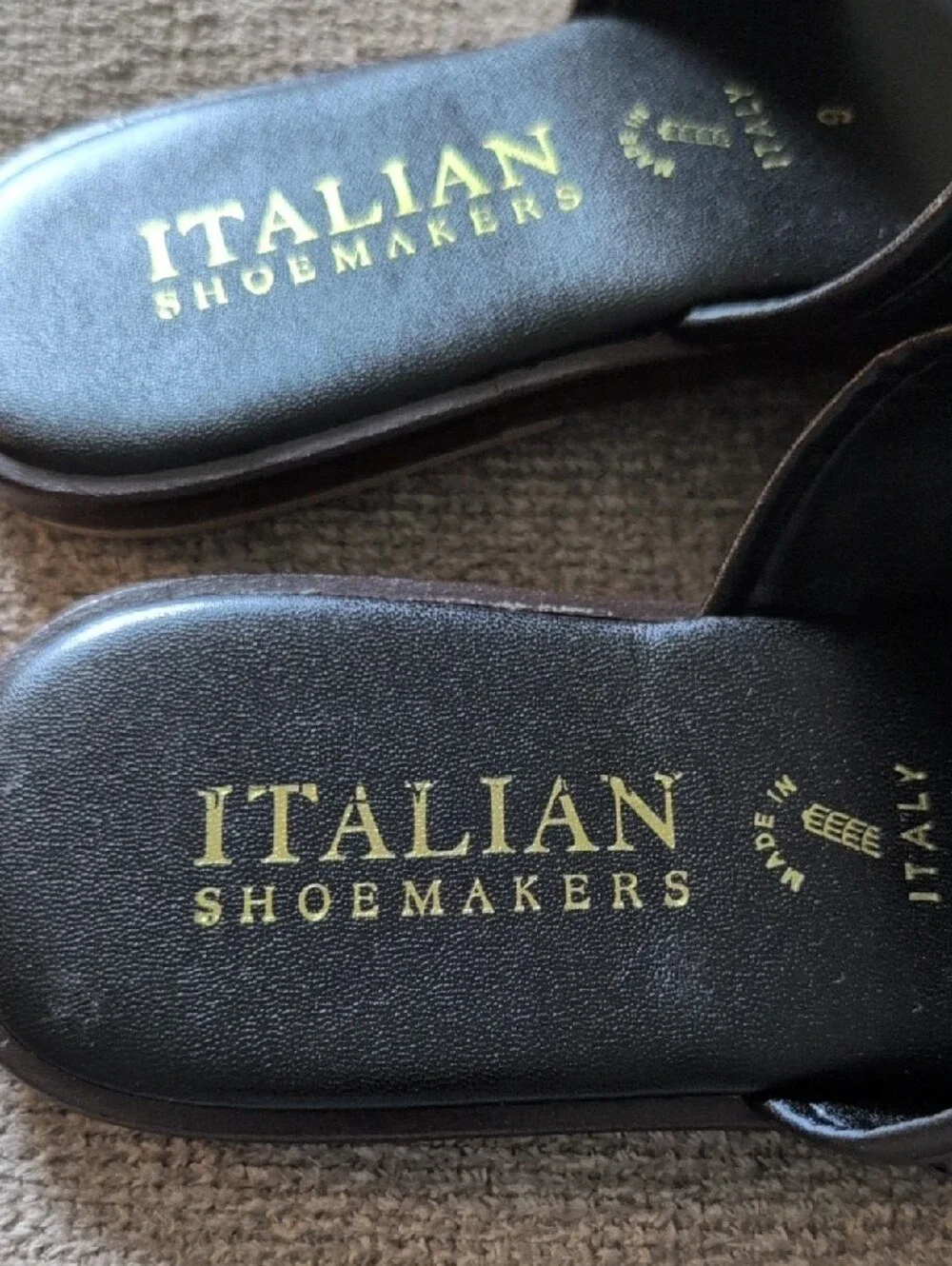 Italian Shoemakers sandals polished black