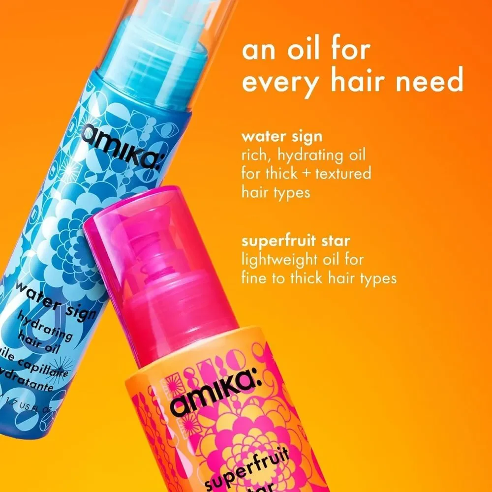 amika Superfruit Star Lightweight Hair Styling Heat Defense Oil All Hair 0.67oz