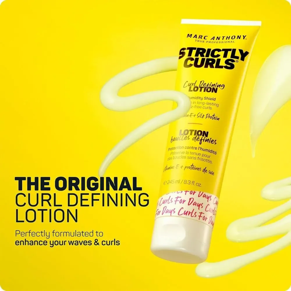 Marc Anthony Curl Defining Hair Styling Lotion Curly Hair Strictly Shine 8.3oz