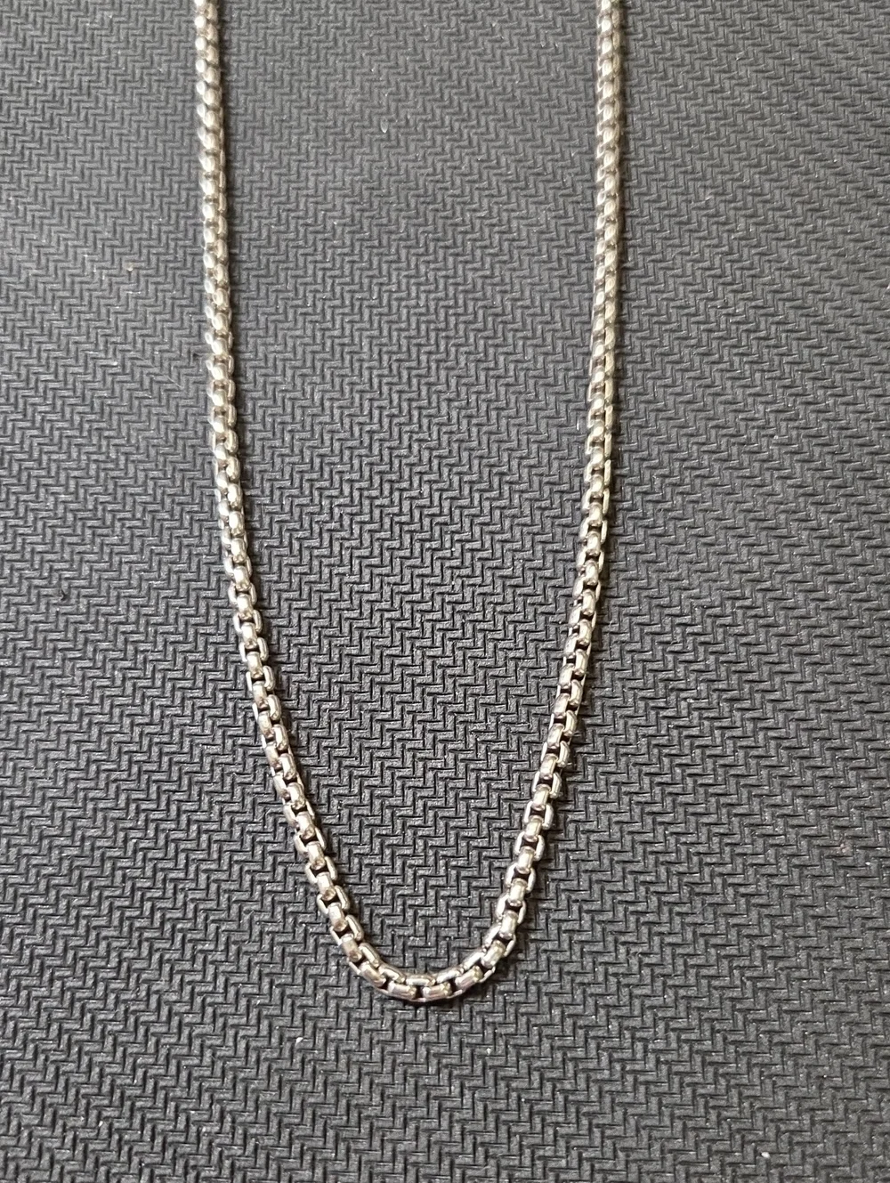 David Yurman Silver Box Link Necklace