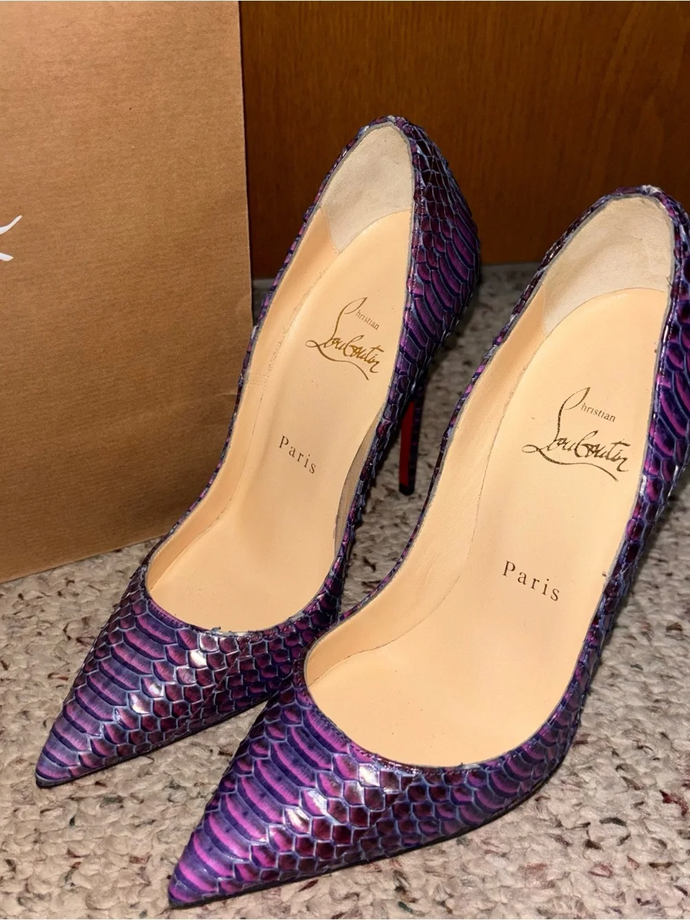 Christian Louboutin bold snakeskin