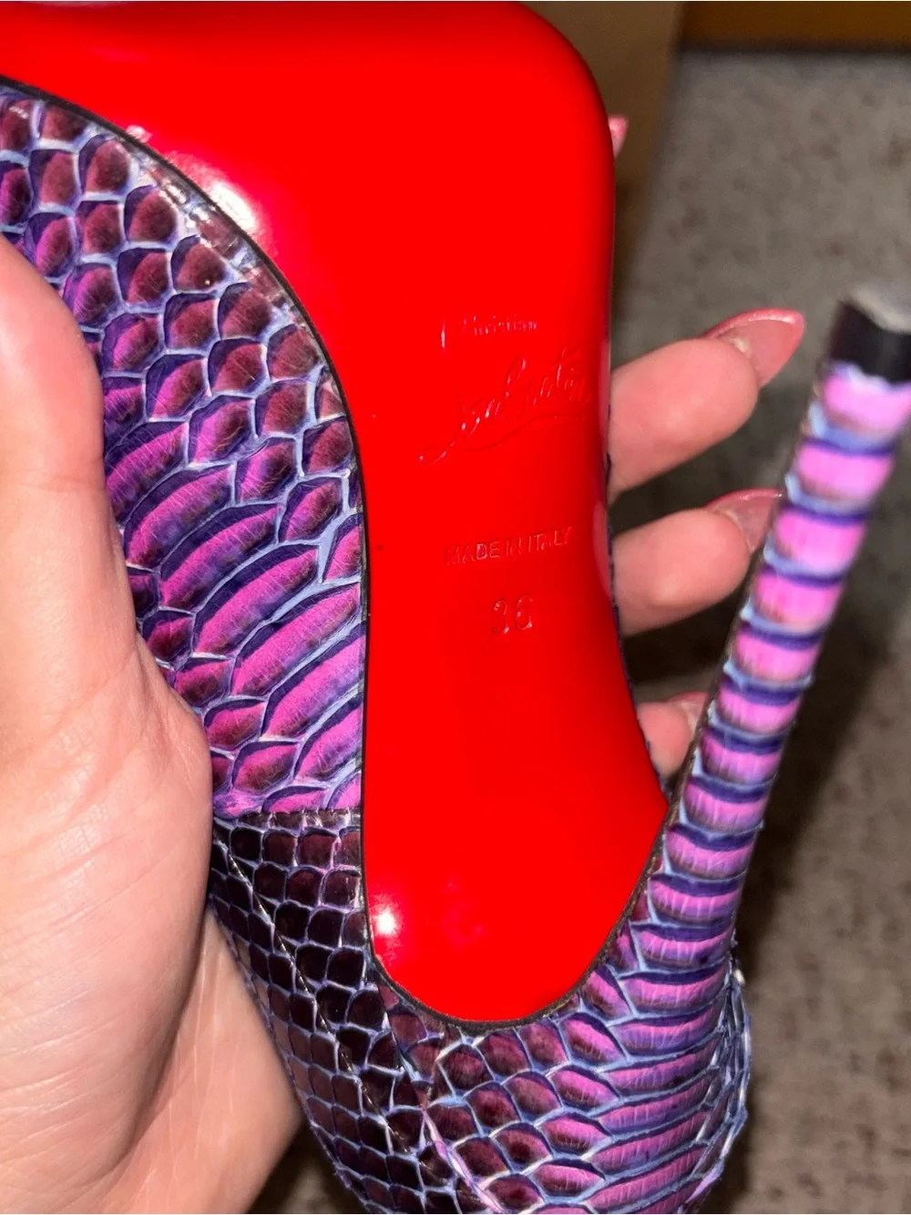 Christian Louboutin bold snakeskin