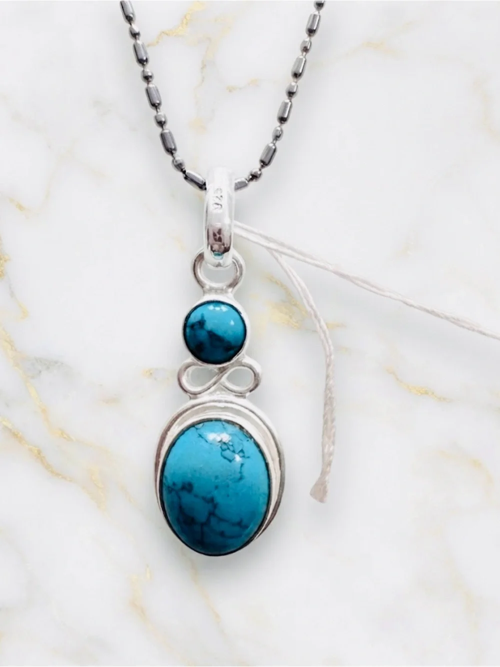 Sterling Silver Turquoise Pendant Necklace