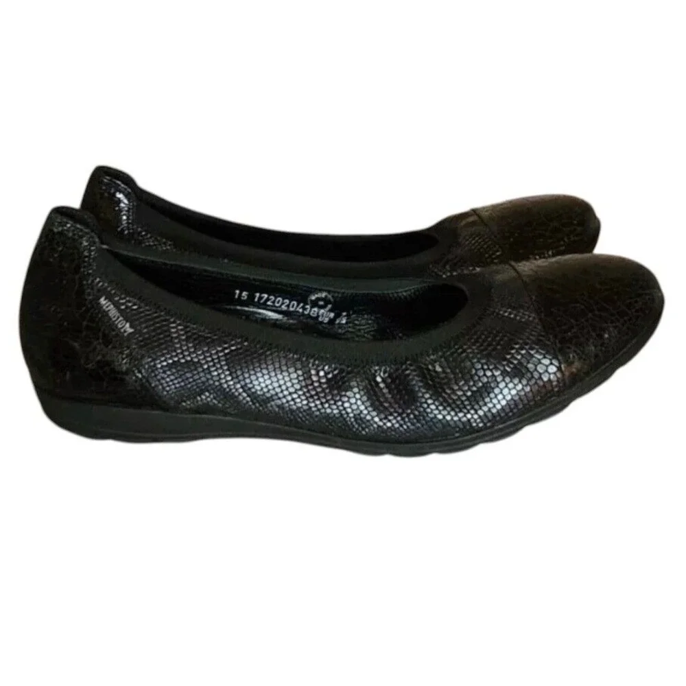Mephisto Women's Elettra Ballet Flats BlackPatent Leather Slip On Size 7 Comfort