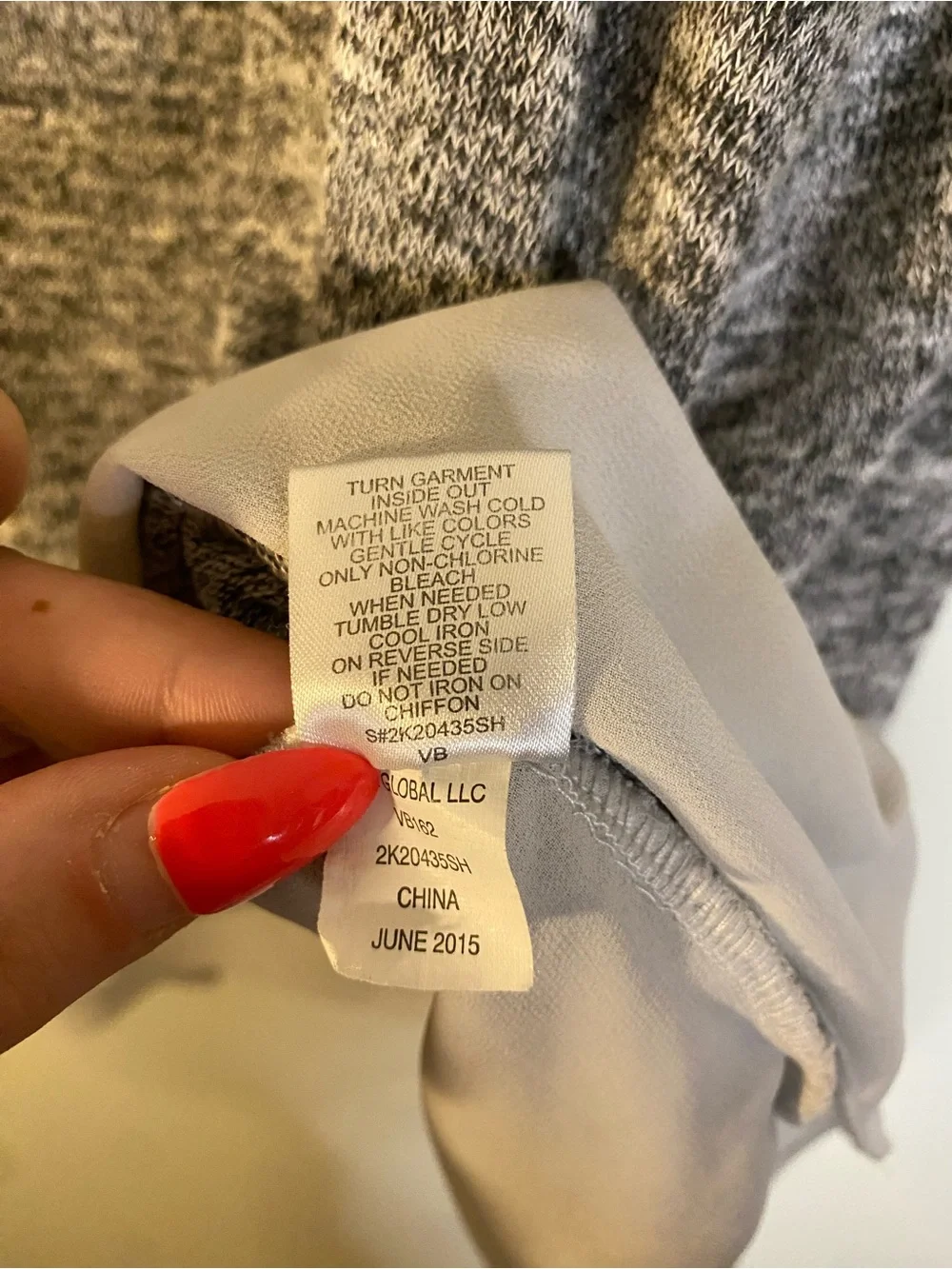 Women's Heather Gray Layered Hem Knit Blouse