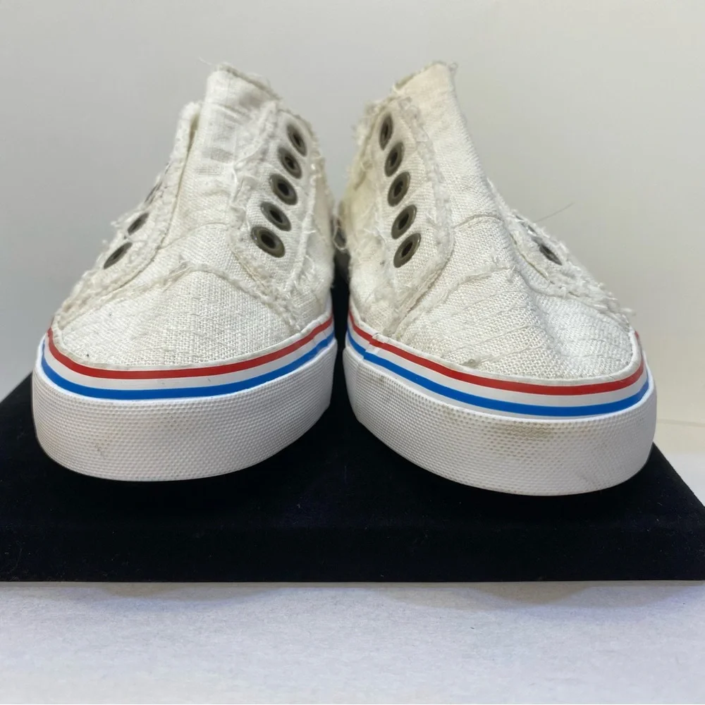 MISSLOOK Distressed Canvas Slip-On Sneakers Off-White EU 37 US 6.5–7