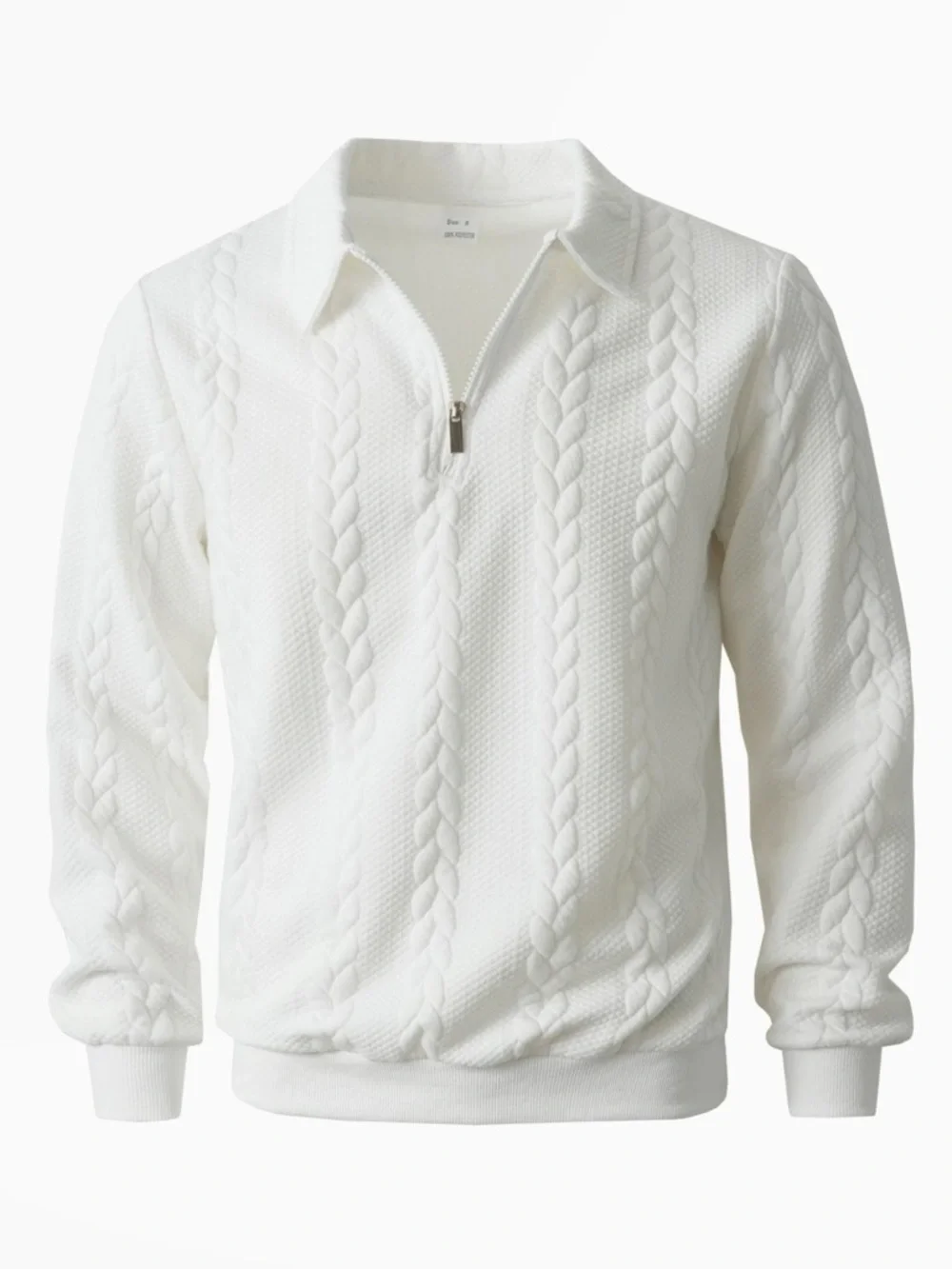 NWT Men's White Half-Zip Cable Knit Sweater XXXL X98 Bin‎