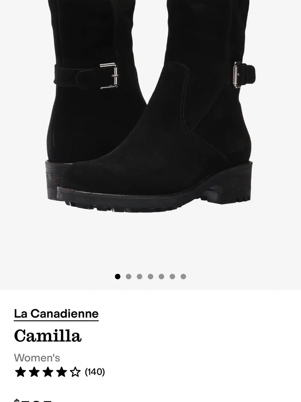 La Canadienne Gavan Waterproof Black Suede Buckle Bootie