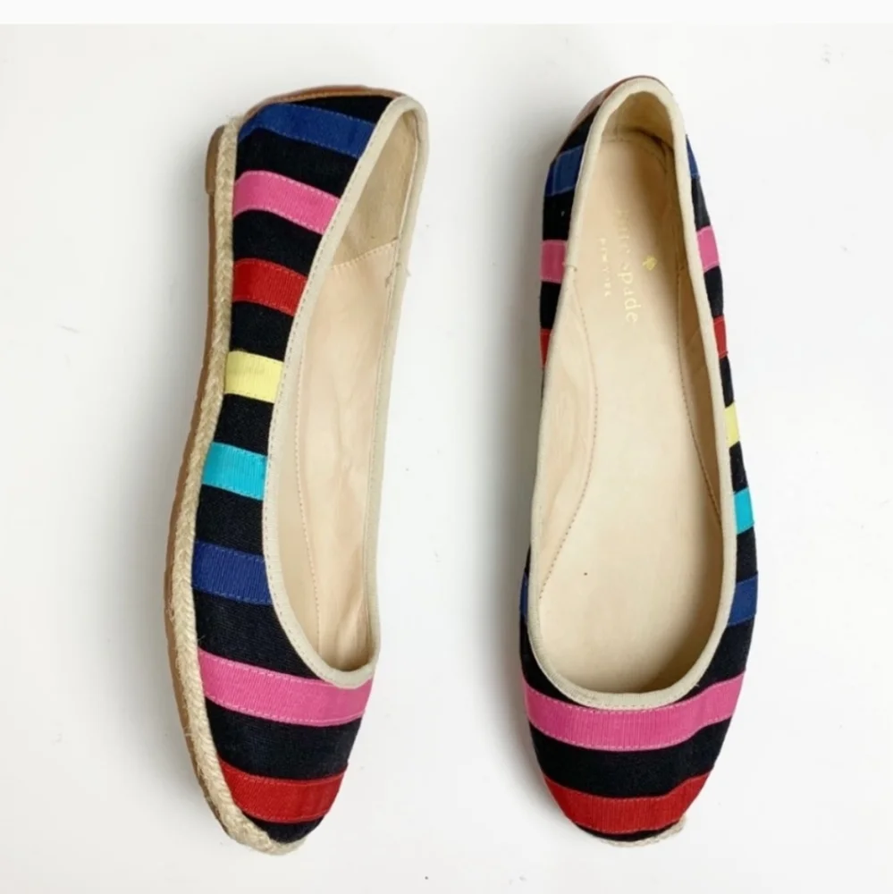 Kate Spade Vivi Colorful Striped Espadrille Flat 6