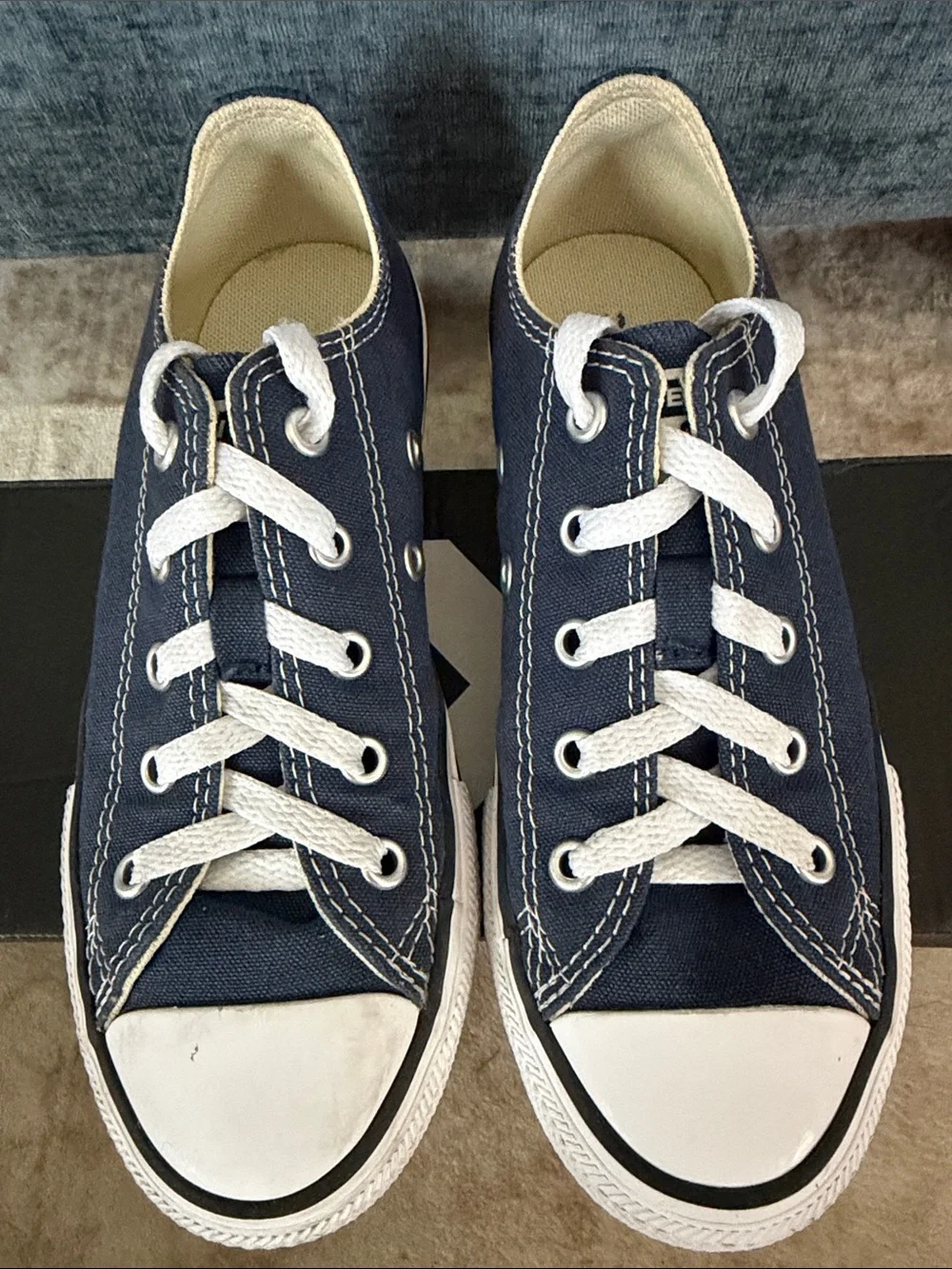 Converse Kids Chuck Taylor All Star Low Navy and White Low-Top Canvas Sneakers
