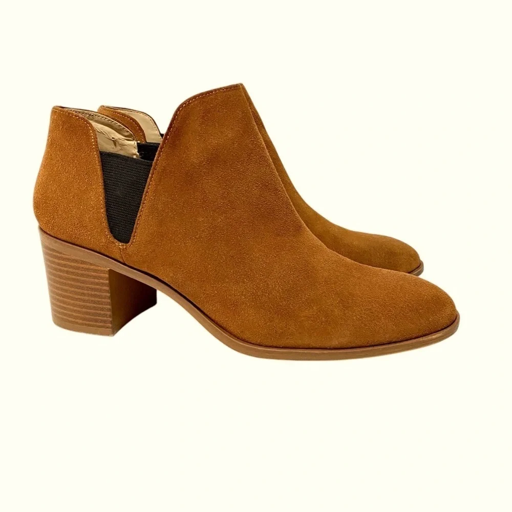 ZARA Basic Collection Brown Slip-on Suede Ankle Booties Size US 8.5 EU 39